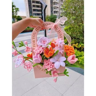 Twisting Stick Bouquet Hand-Woven DIY Material Package Homemade Flower Box Gift Ladieswear's Day Gift for Mom