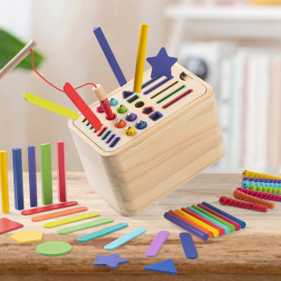 Cross-border new wooden classification box infant early childhood education color cognitive fine action shape matching educational toys