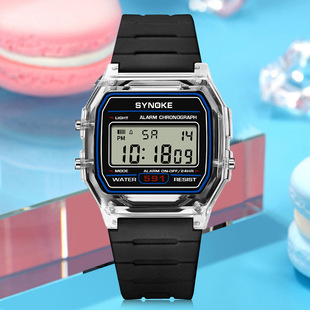 SYNOKE Time and Time Electronic Watch Retro Classic Small Square Student Sports Watch Lightweight Design in stock Wholesale