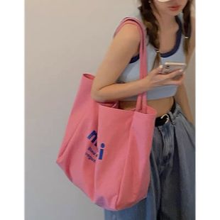 Bag Women's 2021 New Lazy Sail Cloth Bag Summer Single Shoulder Large Capacity Canvas Bag Student Single Shoulder Fashionable Large Bag