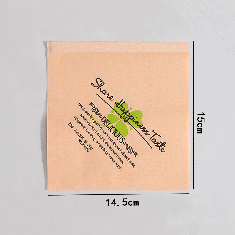 Triangle Bag Film Square Bread Bag Baking Food Packaging Bag Cute Oil-proof Food Bag Donut Toast Bag