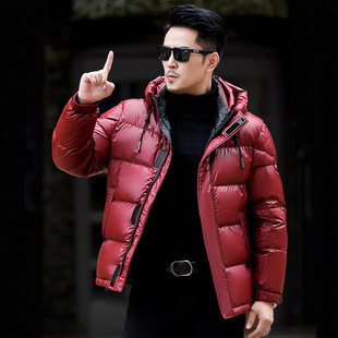 2024 Winter New Men's High-end 90 White Duck Down Jacket Hooded Thickened Cold-proof Warm Short Coat Trendy