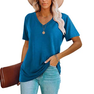 Women's Casual Top Short-sleeved V-neck T-shirt