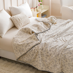 Class A Small Fresh Double-layer Yarn Summer Cool Quilt Thin Soybean Quilt Core Small Floral Machine Washable Air-conditioning Quilt Summer Quilt