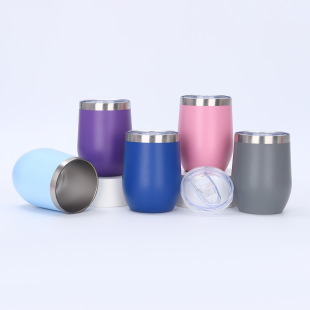 Portable Simple 12oz Egg Cup Foreign Trade Hot Selling 304 Stainless Steel Double-Layer Vacuum U-Belly Thermos Cup