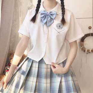 Original Summer New Jk Uniform Large Lapel Loose Short-Sleeved Shirt Top Women's Short Shirt Campus