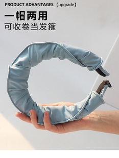 Summer new sun protection headband shell hat female UV protection empty top sun hat big brim cover face sun hat