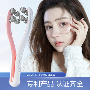 Cross-border EMS micro-current RF RF roller beauty instrument face-lifting artifact V face-lifting tightening facial massage instrument
