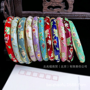 Beijing Cloisonne Bracelet Enamel Bracelet Fine Floral Ethnic Style Jewelry Scenic Explosions Girl's Vintage