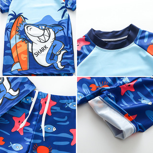 [Loss Clearance] Children's Swimsuit Boys Children's Split Short Sleeve Swimsuit Cute Boys Swimsuit Handling