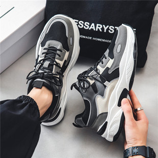 Spring Men's shoes 2024 new mesh breathable deodorant all-Match sports casual running height increasing internet celebrity Daddy Fashion Shoes