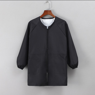 Children's autumn and winter lengthened thick waterproof down jacket jacket overcoat kindergarten eating painting printing reverse dressing