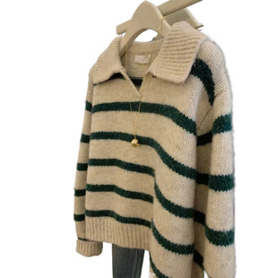 2025 autumn and winter new French style lazy yellow loose sweater sweater high-grade unique top women