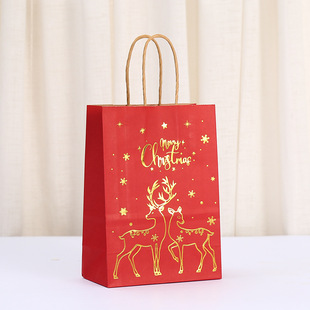 shopping bag tote bag bronzing christmas paper bag party gift packaging bag wholesale kraft paper gift bag