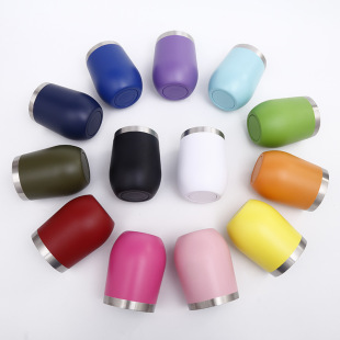 Strange Cup Niche Cup Eggshell Cup Big Belly Cup Inside and Outside Double Layer 304 Stainless Steel Red Wine Glass Water Cup
