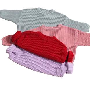 DIY multi-color children's sweater 100% cotton knitted top
