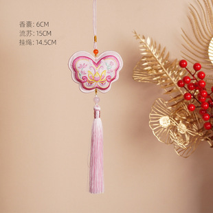 Year of the Snake Embroidery Tassel Pendant Flowers Flower bouquet Matching Accessories Sachet Hanging Decoration Gift Box Packaging Decorative Florist Material