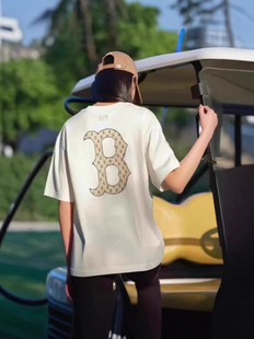 NY Korea Tide Brand Мужские и женские одинаковые модели 2025 новая вышивка пресвитера с короткими рукавами модная тенденция большой этикеткой с круглым вырезом