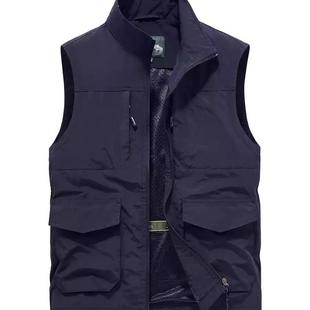 Cross-border wholesale men's middle-aged plus size new vest outdoor fishing summer waistcoat leisure thin