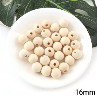 Wood log color round wood beads with holes round ball wooden beads DIY jewelry accessories hand string necklace accessories