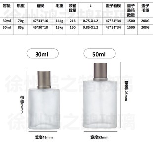 Стеклянная бутылка духовой бутылки непрерывный спрей прозрачный 30ml 50ml 100 мл флакон для ананаса