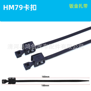 Car sheet metal ribbon line pipe fixed edge skylight window ribbon clip wiring harness with wire steel buckle
