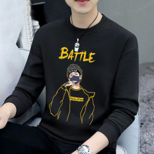 Factory direct autumn thin sweater male students Joker fashion printing fashion brand long sleeve T-shirt multi-color cheap