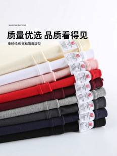 220G Heavy Cotton T-shirt Men's and Women's Casual Solid Color Crewneck Short Sleeve Advertising T-shirt Base Shoulder Half Sleeve
