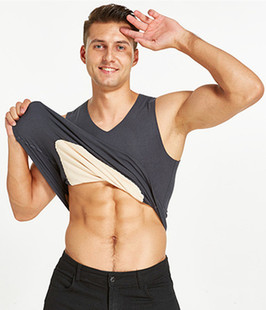 Autumn and winter men's seamless thermal vest base underwear velvet padded slim double-sided sanding sleeveless men's vest