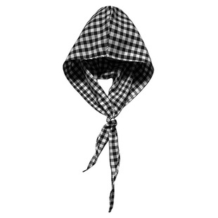 Spring and summer blended fabric multi-color styling strap hooded turban Japanese style Plaid turban hat versatile triangle scarf