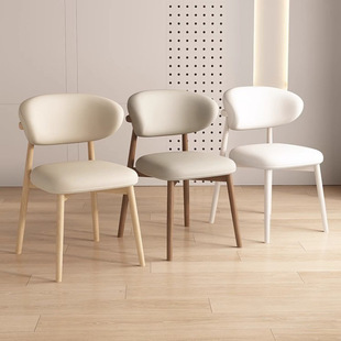 Nordic Solid Wood Dining Chair Home Retro Designer Dining Table Chair French Cream Middle Ancient Wood Desk Backrest Stool