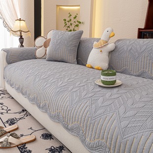 Cream Style Sofa Cushion 2025 New Four Seasons Universal Non-Slip Cushion Light Luxury High-Level Genuine Leather Sofa Cover Cloth Towel