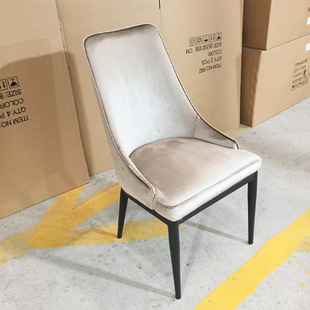Internet Celebrity Ins Light Luxury Carbon Steel Hotel Chair Modern Simple Restaurant Iron Backrest Chair Home Leather Dining Chair