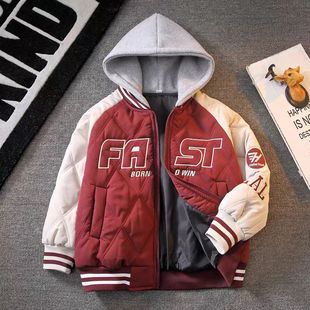 Children's Clothing Boy's Autumn Coat 2024 New Style Quilted Baseball Suit Big Boy Thickened Spring Autumn and Winter Cotton-padded Coat