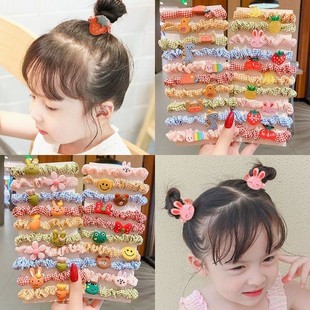 Korean version of children's hair band children's cute horsetail rubber band large intestine hair band cartoon hair rope hair accessories wholesale