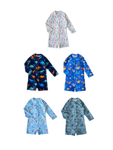 Children's Anti-chlorine Sunscreen One-piece Swimsuit 25 Years Baby Men and Women's Sea Quick-drying Swimsuit ks Long-sleeved Baby Swimsuit