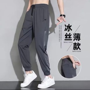 Spring Casual Pants Men's New Pants Spring and Summer Thin Quick-drying Sweatpants Non-ironing Anti-wrinkle Loose Sports Ankle Pants