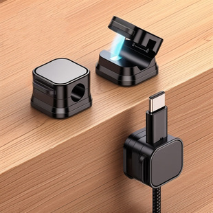 Cartoon magnetic cable organizer desktop wall-mounted mobile phone data cable charging cable storage holder cable buckle plug