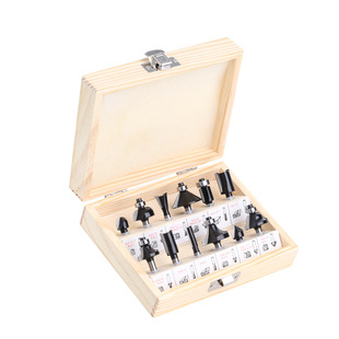 Black 6 handle 12 piece wooden box packaging suit trimming machine woodworking milling cutter tool factory direct cutter head suit