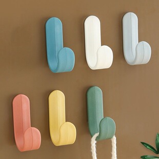 Simple J-type Nordic-style Non-punching Hook Hook Wall-mounted Household Non-marking Coat Hook Mini Door Rear Adhesive Hook
