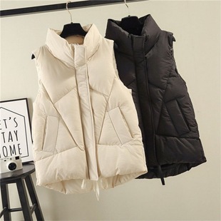Autumn and Winter 2022 new fat MM loose vest cotton-padded jacket large size women's clothing design niche vest vest tide