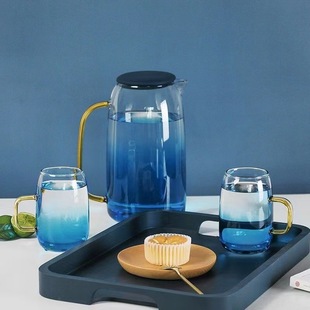 Marble Nordic Household Large Capacity Heat-resistant Thickened Explosion-proof Cold Kettle Heat-resistant Glass Water Cup Set Cold Kettle