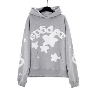 Sp5der Hip Hop Singer Young Thug555 Same Foam Letter Couple Hoodie Pink Sweater