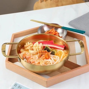 Stainless Steel Noodle Pot Single Small Hot Pot Seafood Dried Pot Household Soup Pot Double Ear Pot Ramen Pot Troops Hot Pot Pot
