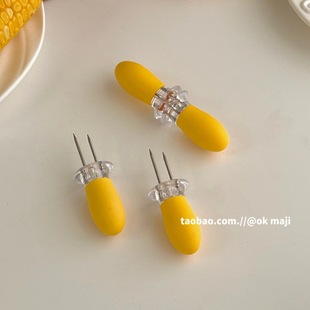 OK maji high color value ins blogger with fruit, vegetable and corn anti-scalding fork stainless steel fruit fork barbecue fork