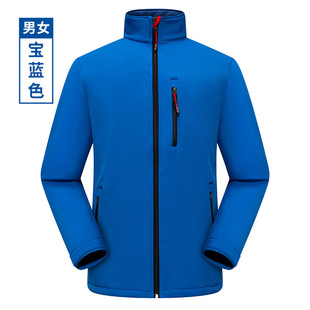 2022 autumn and winter New outdoor soft shell coat for men and women with stand collar windproof waterproof fleece coat thickened work clothes