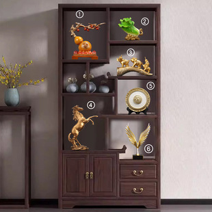 New Chinese Style Office Fortune Decoration Home Living Room Wine Cabinet Decoration Antique Frame Entrance TV Cabinet Decoration