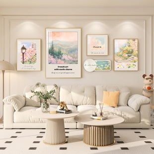 French Cream Style Living Room Decorative Painting Modern Living Room Sofa Background Wall Hanging Painting Nordic Advanced Sense New Style Mural Painting