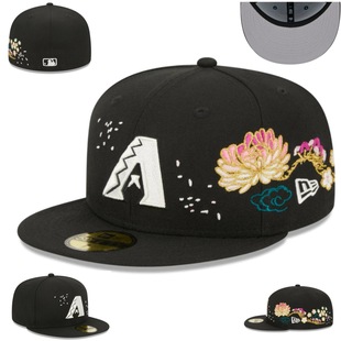 Arizona Diamondbacks 1 Side Side Embroidered Size Cap Closed Cap Baseball Cap Sunscreen Sun Hat Spine