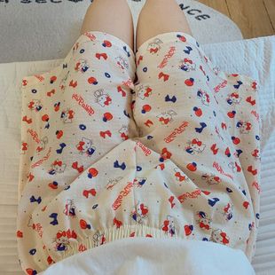 Cross-border walking pants men's and women's summer foreign trade pajamas foam shorts cute cartoon home pants can be worn outside